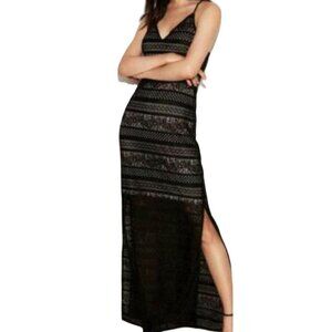 Express Black Sheath Maxi Dress with Slit